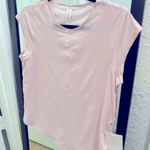 LULULEMON mesh short sleeve light pink top shirt NWT